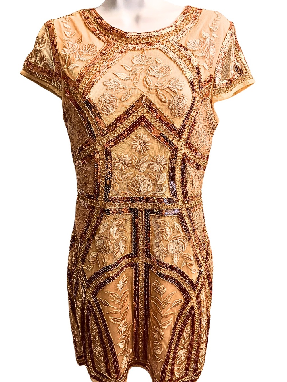 LULU’s SEQUIN DRESS SparklyFloral Embroidered Mini
